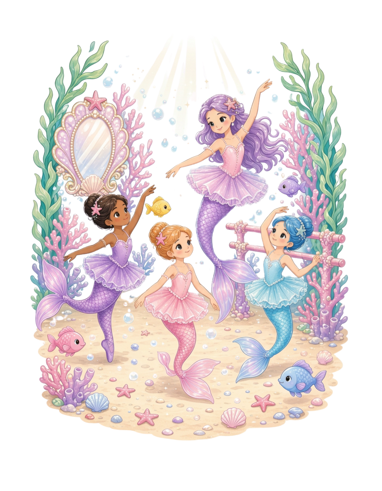 Mermaid Ballet School Digital Print